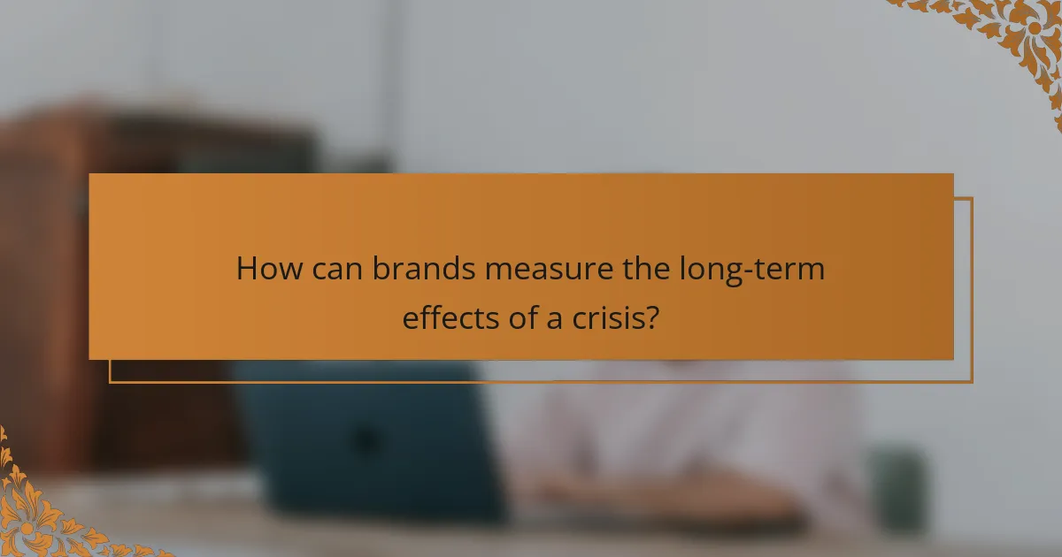 How can brands measure the long-term effects of a crisis?
