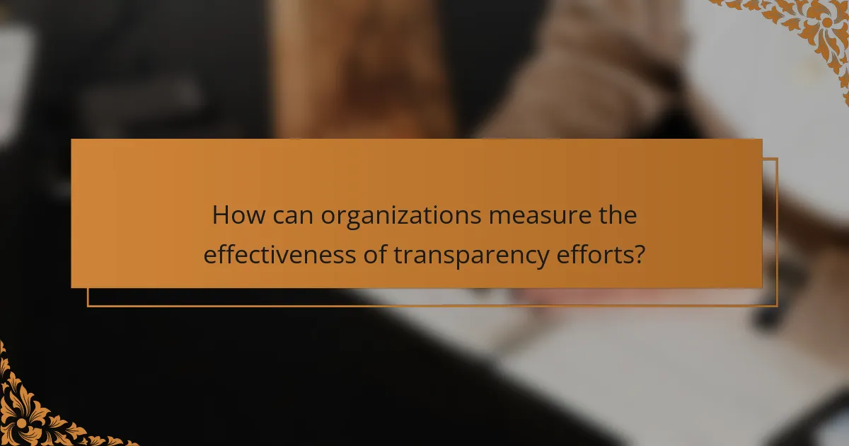 How can organizations measure the effectiveness of transparency efforts?