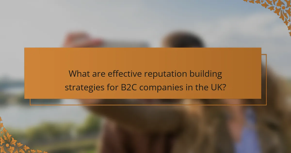 What are effective reputation building strategies for B2C companies in the UK?