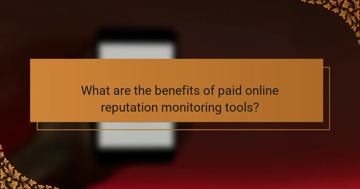 What are the benefits of paid online reputation monitoring tools?