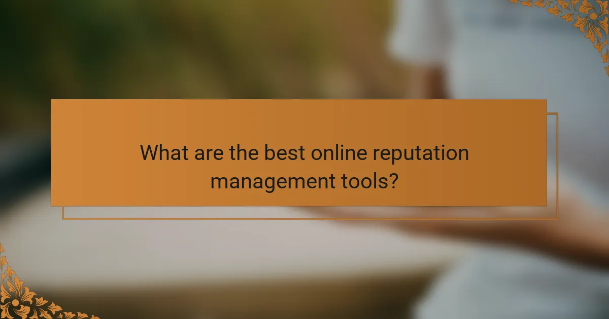What are the best online reputation management tools?