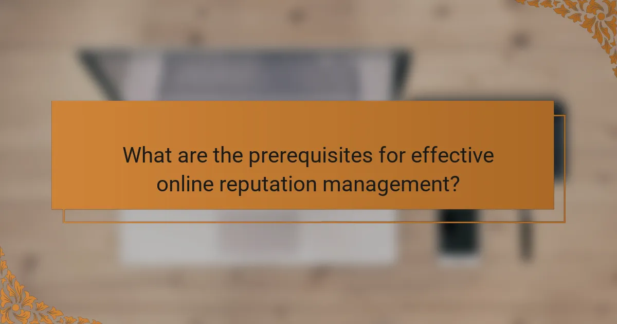 What are the prerequisites for effective online reputation management?